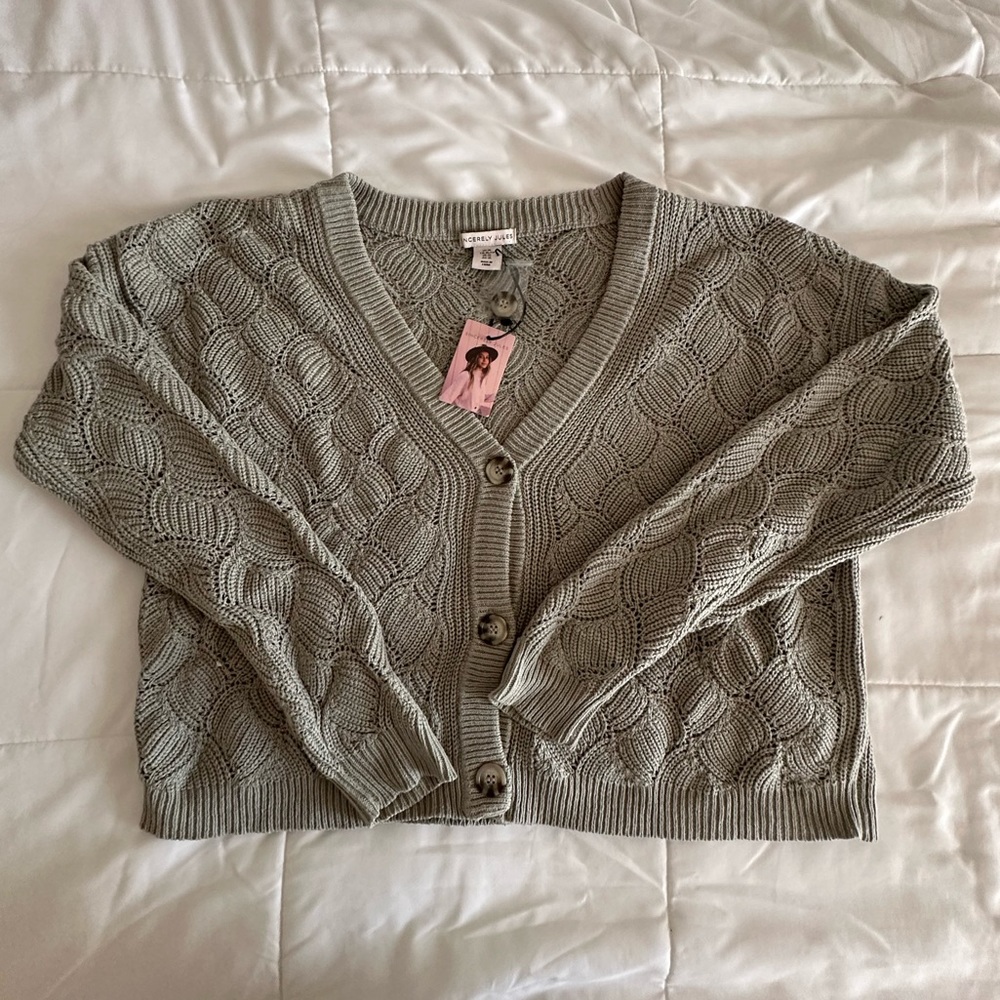 NWT Sage Button Down Sweater